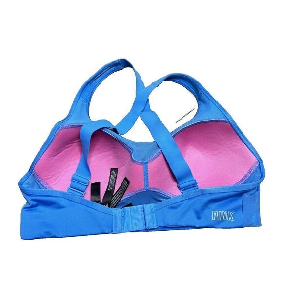 Victorias Secret Pink Active Ultimate Lightly Lined Sports Bra Blue Size MEDIUM - Picture 2 of 7